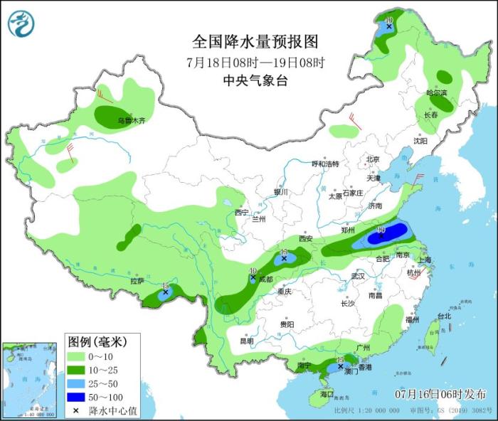 星欧娱乐官方:黄淮地区及四川盆地等地有强降雨 江南华南等地有持续性高温天气